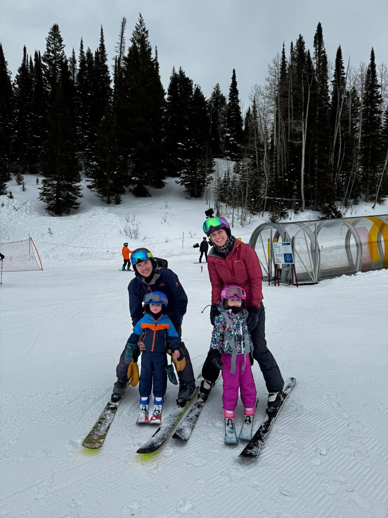 Vanessa skiing with her family